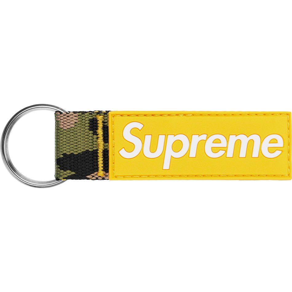 Yellow Supreme Webbing Keychain Accessories | Supreme 450CE